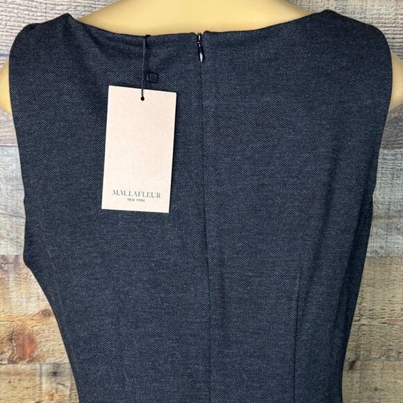MM LaFleur The Lydia Dress Textured Ponte Sleeveless Charcoal Gray Size 14 NWT - Picture 6 of 13